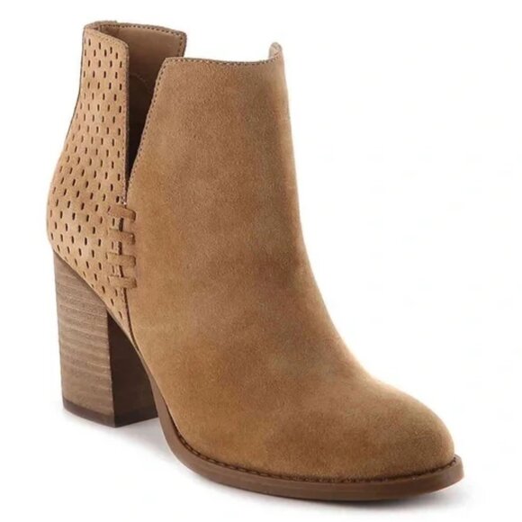 Steve Madden Shepp Suede Block Heel Ankle Bootie - Picture 1 of 11